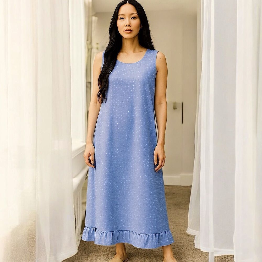 Appleseed’s Lavender Crinkle Fabric Maxi A-Line Dress Size 14